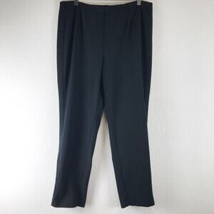 J. Jill Ponte Knit Slim Leg Pull-On Elastic Waist Pants Black Minimalist Size XL